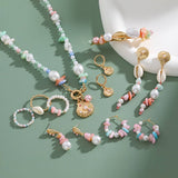 Womens Colorful Pearl Shell Beaded Necklace