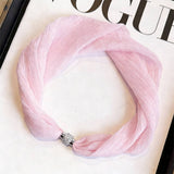 White Pearl Magnetic Skinny Silk Scarf_Cwasc03936
