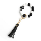 CROSS RABBIT KEYCHAIN EASTER SILICONE BEAD BRACELET_CWAB5076