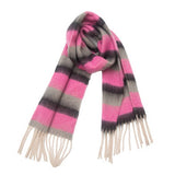 CHUNKY FRINGE STRIPE SCARF WINTER YARN WRAP_CWASC0877
