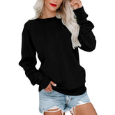 Solid Color Hoodie Casual Loose Crew-Neck Hoodie