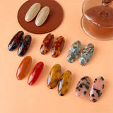Marble Pattern Oval Resin Hair Barrettes For Women_Cwaha0753