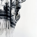Ethnic Style Watercolor Shawl Women Fringe Cape_Cwocasl00072