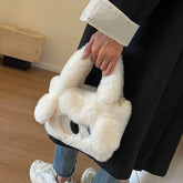 Winter Cute Cartoon Small Square Handbag Plush Bag_Cwab3985