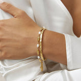 18K GOLD HAMMERED OPEN BANGLE VERSATILE STYLE_CWAJE4682