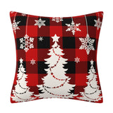 CHRISTMAS FESTIVE RED PLAID SNOWMAN PILLOWCASE_CWMM1386