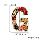 Cwaje2565_Letter Pearl Rhinestone Oil Painting Brooch