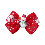 CHILDRENS SANTA CLAUS PRINTED BOW HAIRPIN_CWAHA2364