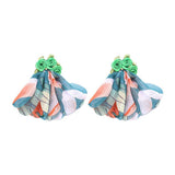 BOHO HANDMADE FLORAL EARRINGS LEOPARD PRINT FABRIC_CWMM6176