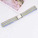 ALLOY BUCKLE ADJUSTABLE ELASTIC BRAIDED BELT_CWABE0676