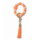 GLOW BEAD BRACELET KEYCHAIN NEON SILICONE WRISTBAND_CWAB5097
