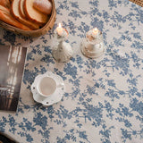 HOME BLUE ROSE PRINT PASTORAL TABLECLOTH_CWMM0943