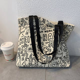 Tote Bags Canvas With Cute Letter Print_Cwab2039