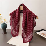 Geometric Herringbone Cotton Linen Square Scarf_Cwasc03433