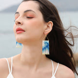 RESORT STYLE BEADED WAVY TASSEL PEARL EARRINGS_CWAJE1652