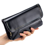 RETRO FASHION FIRST LAYER WAXED LEATHER WALLET_CWAB3789