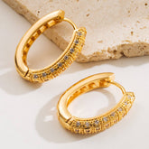 ELEGANT HOOP EARRINGS GOLD PLATED FALL STYLE_CWMM8531
