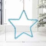 FIVE POINTED STAR PLUSH FEATHER XMAS HANGING DECOR_CWMM9797