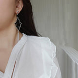 DIAMOND SHAPED EXAGGERATED WATER DROP EARRINGS_CWAJE2178
