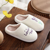 LAVENDER PATTERN WARM COTTON SLIPPERS_CWSHS0451