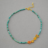 Vintage Turquoise Beaded Colorful Necklace