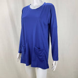 Solid-Color Loose Round-Neck Pocket T-Shirt