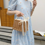 Simple And Fashionable Straw Small Square Bag_Cwab2311