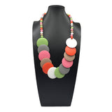 HANDMADE LARGE ROUND WOODEN BEAD LONG NECKLACE_CWMM4559