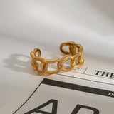 IRREGULAR CHAIN 18K GOLD STAINLESS STEEL BRACELET_CWAJE4672