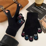 FINGERLESS SOLID COLOR KNITTED WOOL WARM GLOVES_CWAG0173
