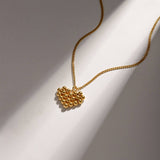 NEW ROUND BEAD HEART PENDANT DESIGN NECKLACE_CWAJE1438