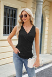 V-Neck Cross Sleeveless Short-Sleeved T-Shirt