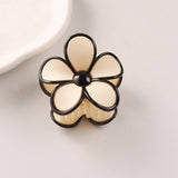 Cwaha1398_Elegant Black Border Flower Hair Claw Clip