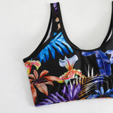 PRINTED DEEP V BIKINI TWO PIECE SWIMSUIT_CWMW0315
