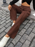 Solid Color Velvet Drawstring Loose Casual Pants