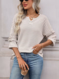 Waffle Round-Neck Solid-Color Knitted T-Shirt
