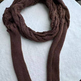 Cwasc1793_Twisted Hollow Long Sleeve Shawl Collar Scarf