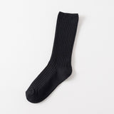 SOLID COLOR VERTICAL STRIPES COTTON CREW SOCKS_CWMS074