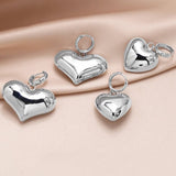 SILVER HEART SHAPED PENDANT EARRINGS_CWAJE1034