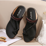 CROSS STRAP COMFORTABLE CASUAL SANDALS SLIPPERS_CWSHS0529