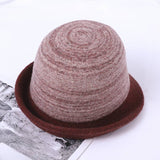 Women Retro Warm Curling Felt Hat Bucket Hat_Cwah0610