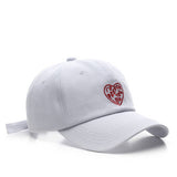 Vintage Heart Embroidered Cotton Baseball Cap Cwah2855