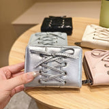 Solid Color Bow Pu Zipper Wallet, Large Capacity_Cwab06247