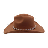 Western Ethnic Felt Cowboy Fedora Hat_Cwah04373