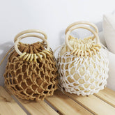 Women Round Straw Bag Rattan Beach Handbag_Cwab0826