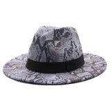 FASHION SNAKE PATTERN WOOLEN JAZZ HAT FELT HAT_CWAH2596