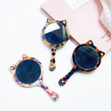 ACETATE CAT SHAPED PORTABLE MAKEUP MIRROR_CWMM6394