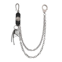 Trendy Retro Leather Stitching Jeans Chain_Cwmm4838
