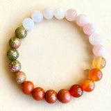 Colorful Round Beaded Natural Stone Bracelet_Cwmm11258