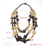 ETHNIC HAND WOVEN COCONUT SHELL WOOD BEAD NECKLACE_CWMM4553